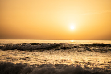 Fototapeta na wymiar Sunset in the beach, northern tunisia