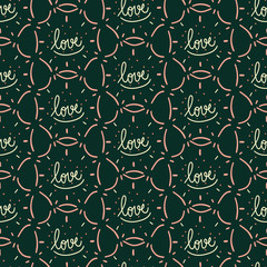 seamless abstract hand- drawn text love pattern. Perfect for apparel,fabric, textile, decoration,wrapping paper, stationary.