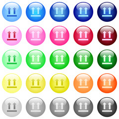 Side up sign icons in color glossy buttons