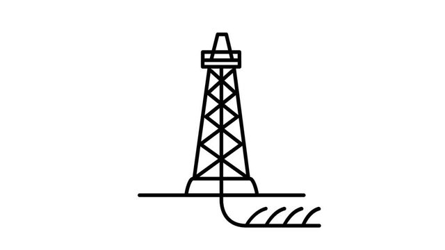 Shale Drilling line icon on the Alpha Channel