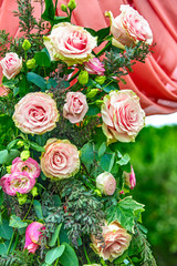 Colorful roses for wedding decoration