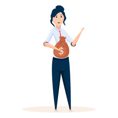 
Female accountant illustration design, office worker
