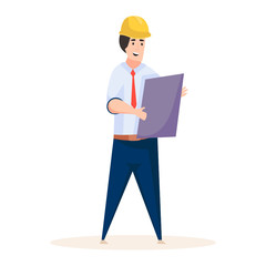 
Building consultant illustration flat style, engineer vector design 
