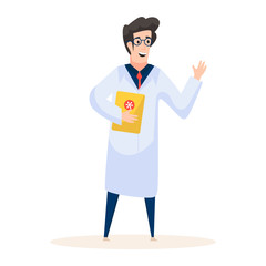 Physician illustration design, male doctor concept design 