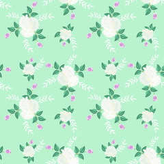 seamless vector flowers pattern on   background