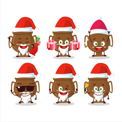 Santa Claus emoticons with bronze trophy cartoon character