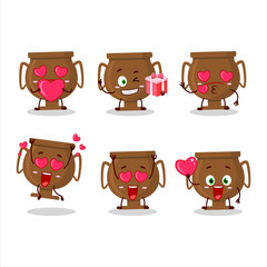 Bronze trophy cartoon character with love cute emoticon