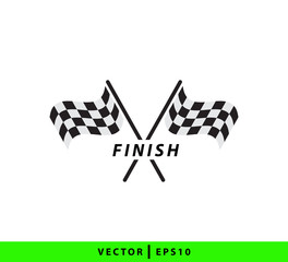 Flag race icon vector logo design flat style