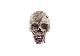 zombie portrait isolated on white background