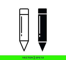 Pencil icon vector logo design template