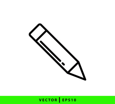 Pencil icon vector logo design template