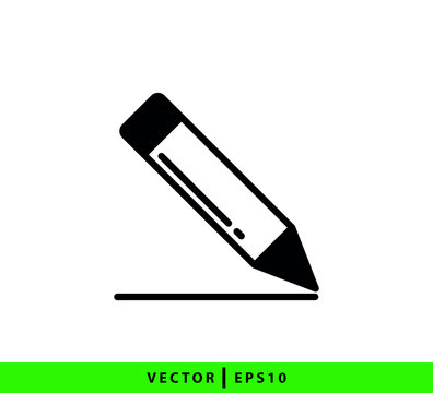 Pencil icon vector logo design template