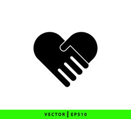 Handshake icon flat style logo template trendy