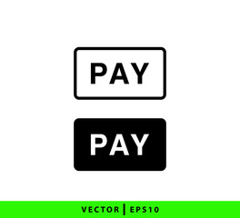 Pay icon vector logo design template flat style