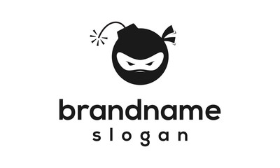 ninja boom logo design vector