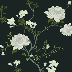 seamless vector flowers pattern on    background