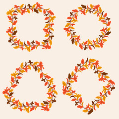 Vector set illustration of a floral frame border. Suitable for greeting card decoration, wedding card decoration. Design template