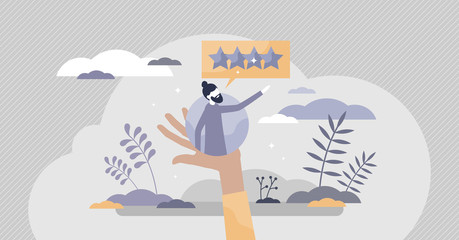 Customer as consumer and client for business and retail tiny person concept