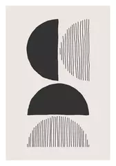 Deurstickers Minimalistische kunst Trendy abstracte esthetische creatieve minimalistische artistieke handgetekende compositie