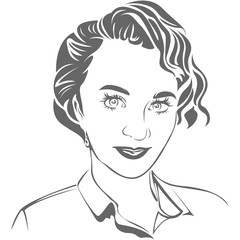 Lady with Curly Hair