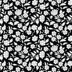 traditional indian paisley pattern on white and black background