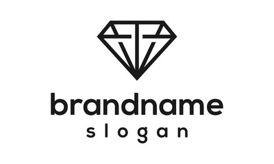 Modern diamond logo design vector