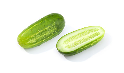 Organic Cucumber isolated on white background. Cucumis sativus