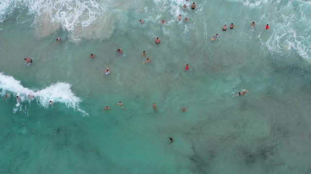 Flying a drone over the beach of Cala Agulla in the northeast of the island of Majorca Spain