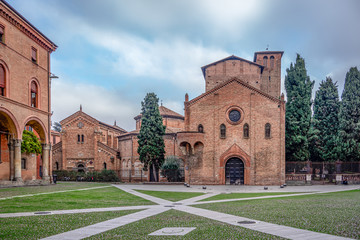 Landscape view of Piazza Santo Stefano. Bologna, Emilia-Romagna, Italy