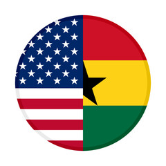 round icon with united states and ghana flags
