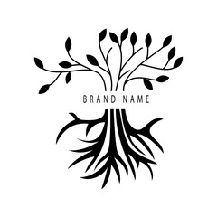 Nature Tree And Root Icons Vector, Logo Icons, Tree Icons, Template Icons with Transparent Background.