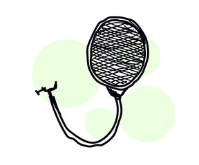 Pop filter on a white background. Sketch. Vector illustration.