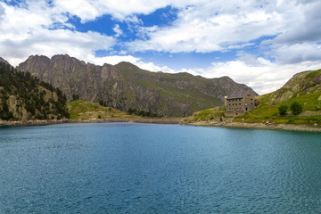 High mountain refuge at an altitude of 2010 meters above sea level.  The La Restanca refuge is located in the region of Valle de Arán, Lleida, Catalonia, Spain.  geo: 42.63473,0.854635