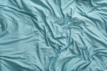 Clean sheet on bed, top view