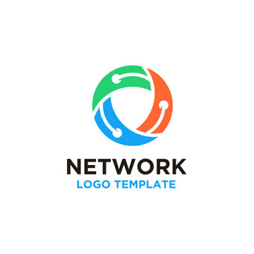 Colorful Circular Link Network Connection Modern logo design