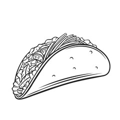 Tacos outline vector illustration