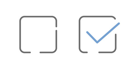 チェックボックスのアイコンのセット／シンプル／チェック