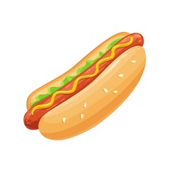 Hot dog cartoon icon