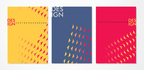 Contemporary design backgrounds set for notebook covers or business flyers. Abstraction art concept with triangles.