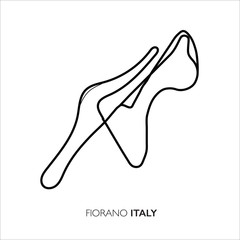 Fiorano circuit, Italy. Motorsport race track vector map