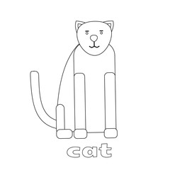 illustration of Cat cartoon - Coloring book