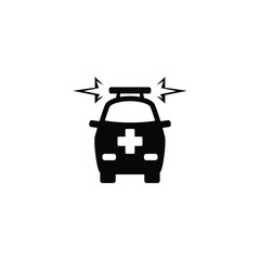 Ambulance icon vector isolated on white