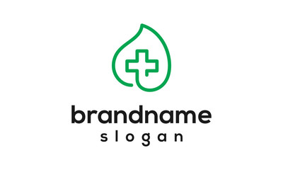 Leaf health logo design vector