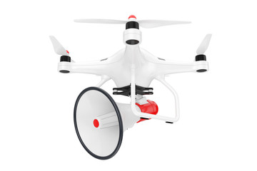 Drone with Megaphone. 3d Rendering