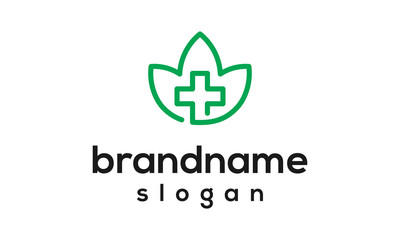 Leaf health logo design vector