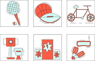 sports icons set