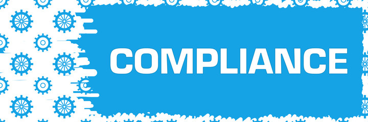 Compliance Blue Gears Scratch Background Horizontal 