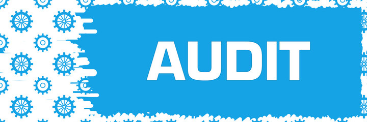 Audit Blue Gears Scratch Background Horizontal 