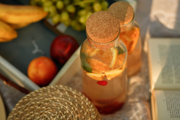 still life with bottle of wine