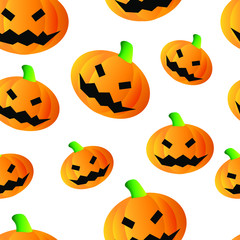 happy halloween vector seamless pattern with pumpkin, jack o lantern illustration, halloween pumpkin pattern